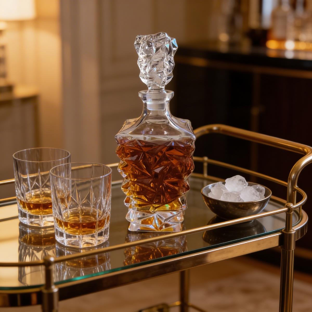 Wine bottle on dark surface with moody lighting